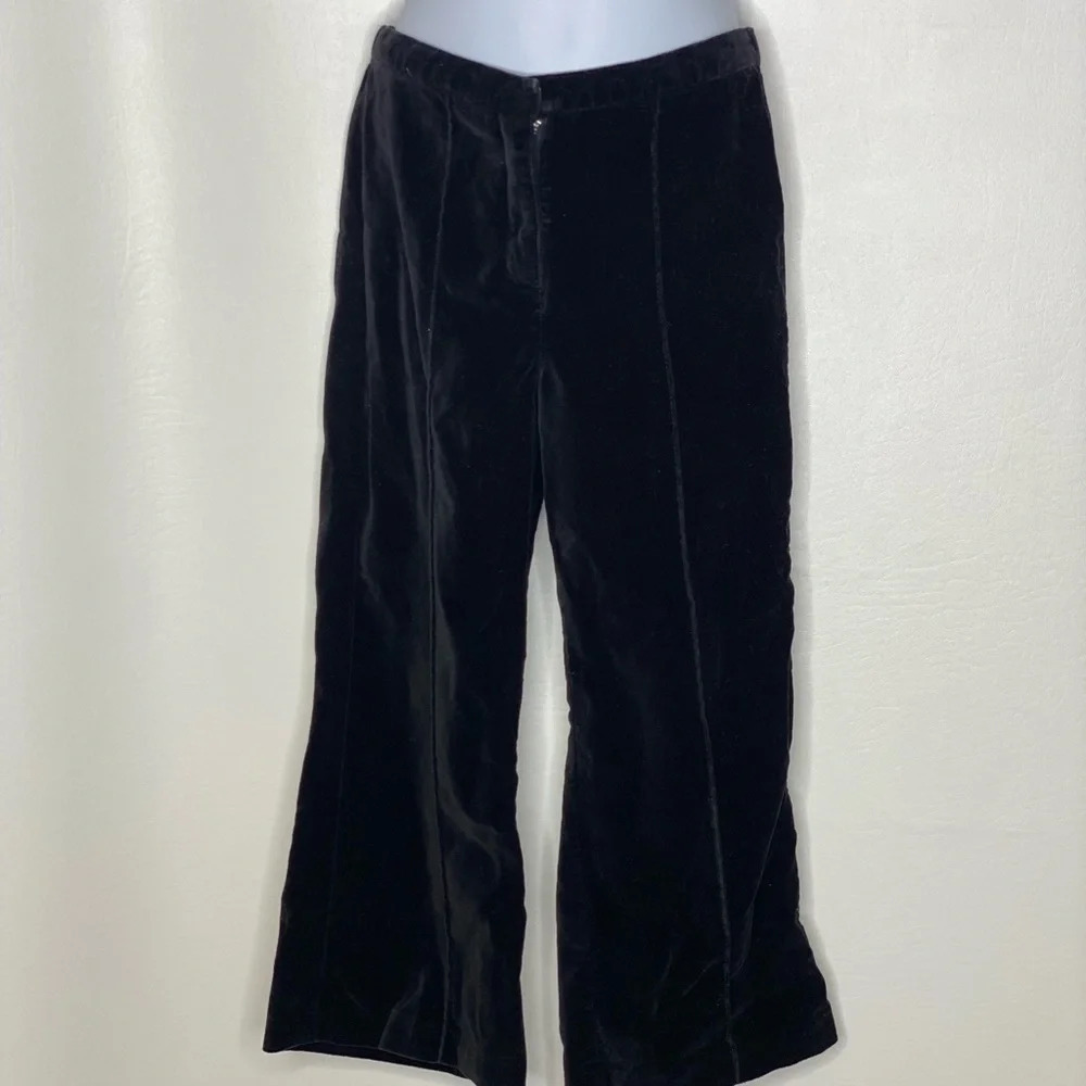 Talbots kids girls black velvet pants sz 4